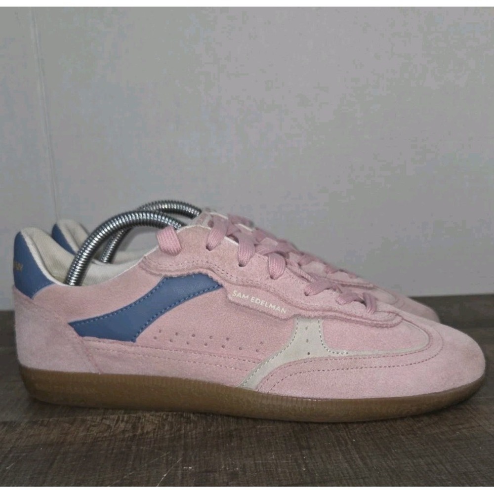 Sam Edelman Women's Kallen Sneaker Run Pink/Blue Suede Size 9.5